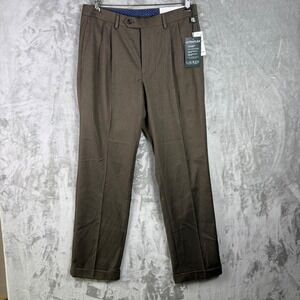 NWT Ralph Lauren Mens Dress Pants Pleated Cuffed 31x30 Brown 4-Way Stretch